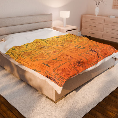 Velveteen Plush Blanket - Cozy Fall Themed
