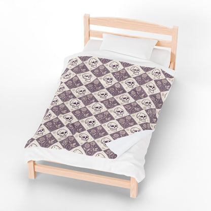 Skull Pattern Velveteen Blanket