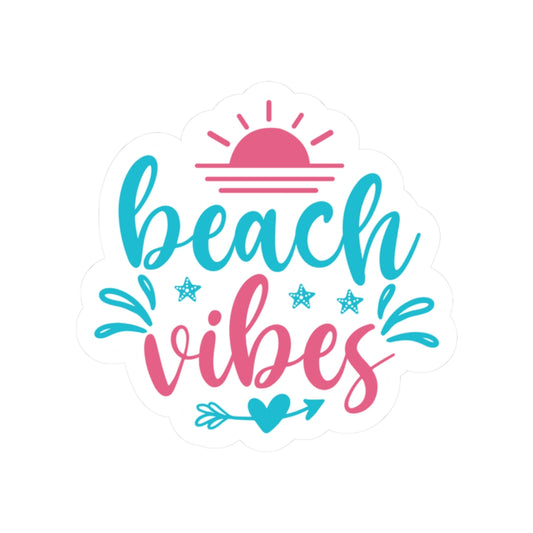 Colorful Beach Vibes Kiss-Cut Stickers