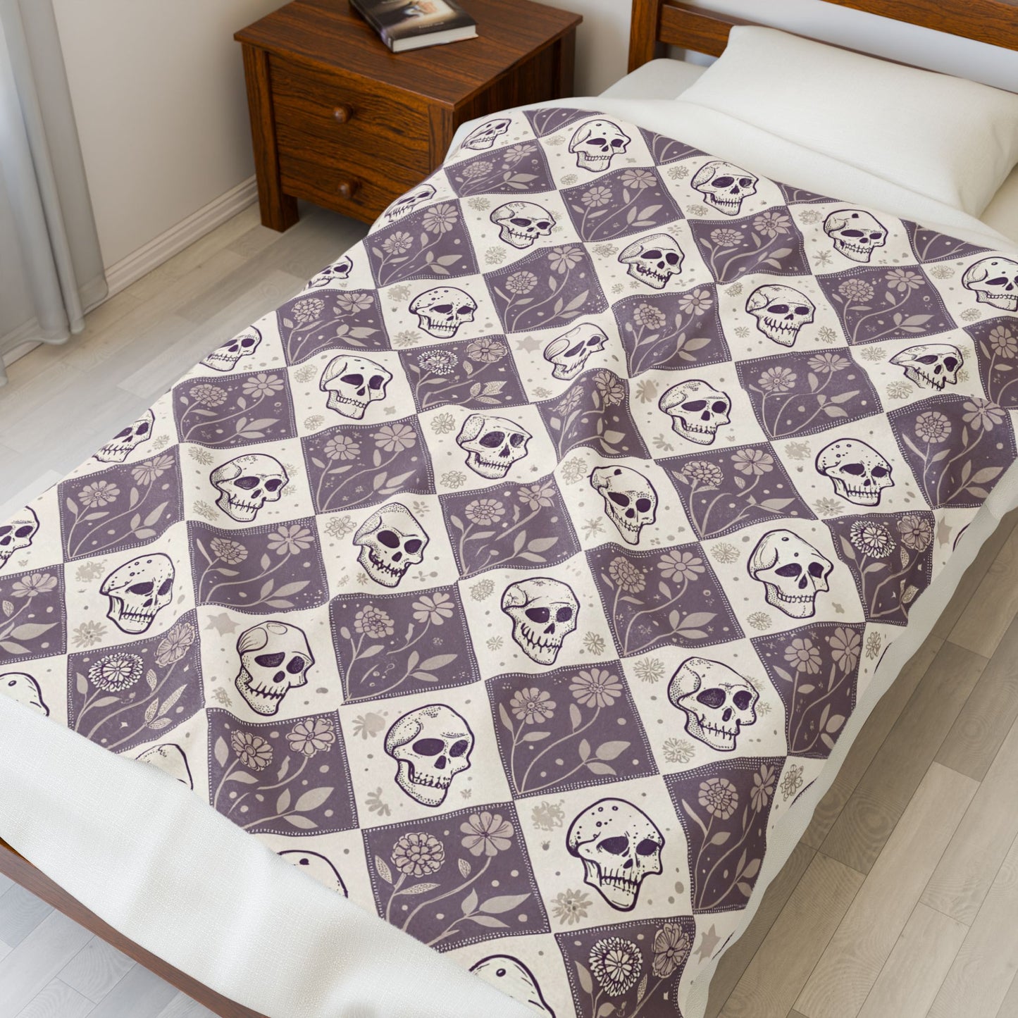 Skull Pattern Velveteen Blanket