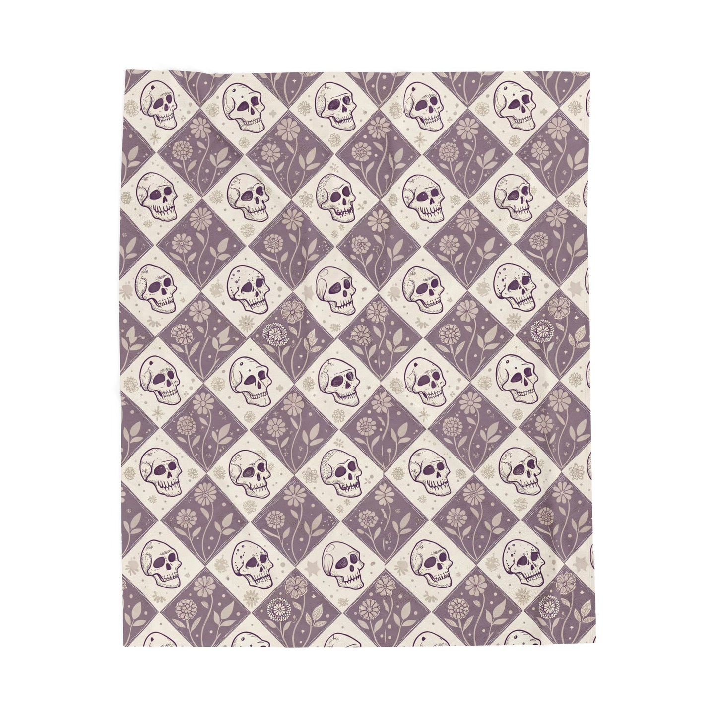Skull Pattern Velveteen Blanket