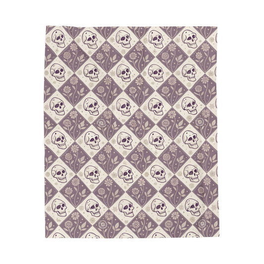 Skull Pattern Velveteen Blanket