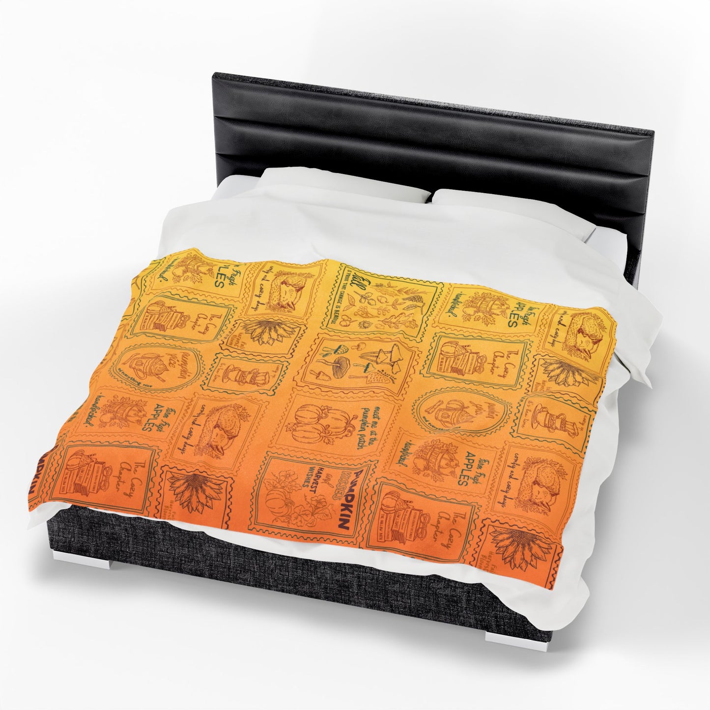 Velveteen Plush Blanket - Cozy Fall Themed
