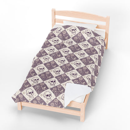 Skull Pattern Velveteen Blanket