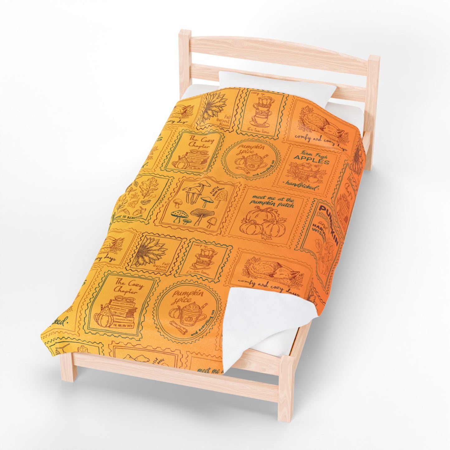Velveteen Plush Blanket - Cozy Fall Themed