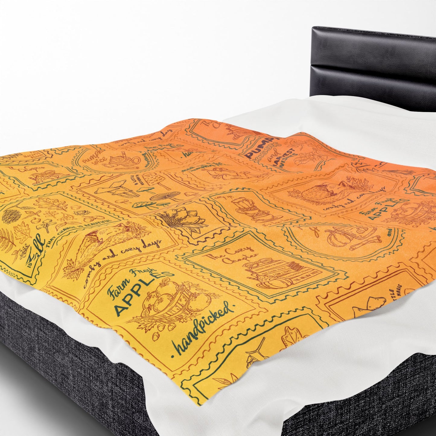Velveteen Plush Blanket - Cozy Fall Themed