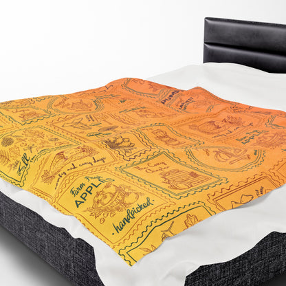 Velveteen Plush Blanket - Cozy Fall Themed