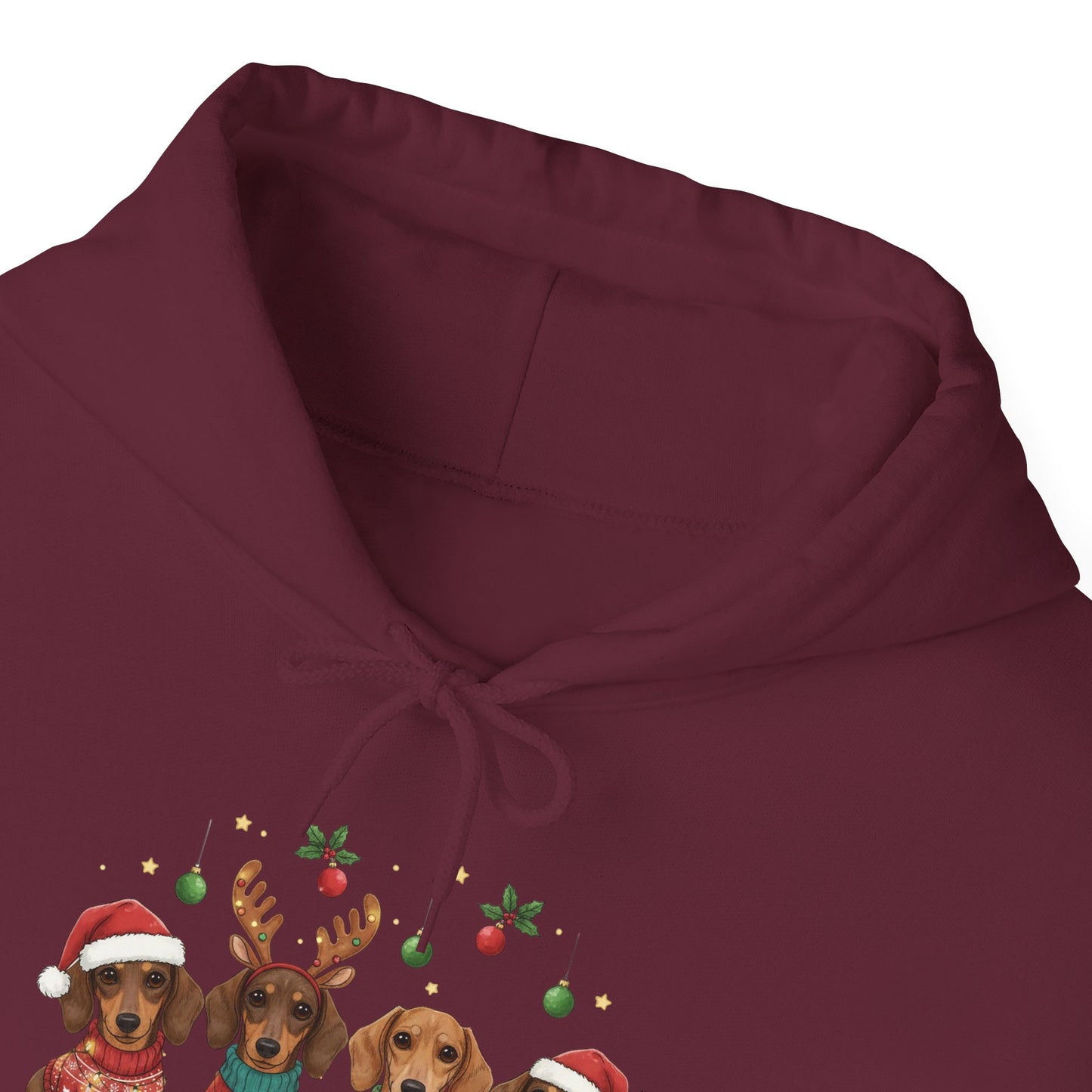Christmas Puppies Hoodie — "Merry Christmas" Dachshund Santa Sweatshirt