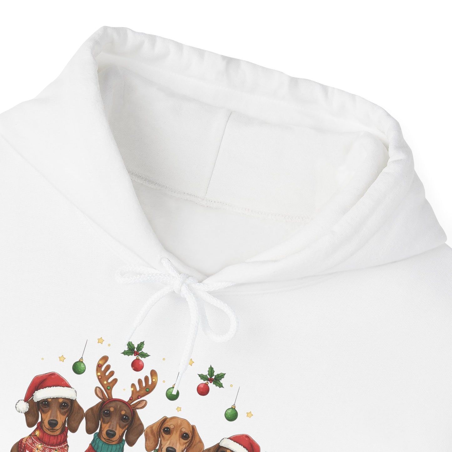 Christmas Puppies Hoodie — "Merry Christmas" Dachshund Santa Sweatshirt