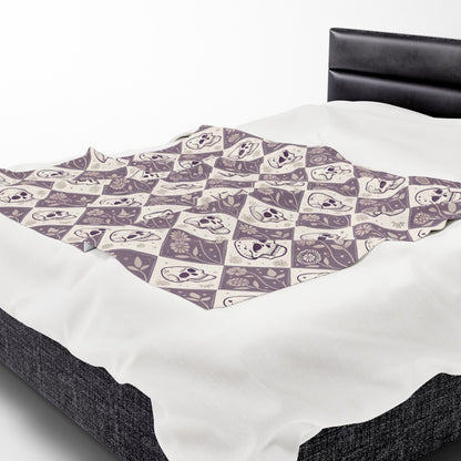 Skull Pattern Velveteen Blanket