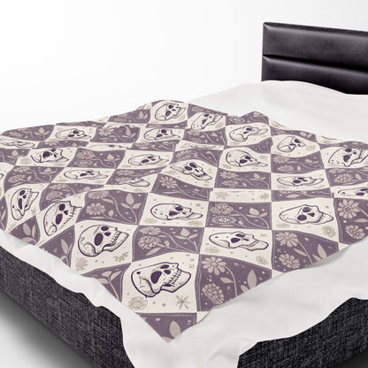 Skull Pattern Velveteen Blanket