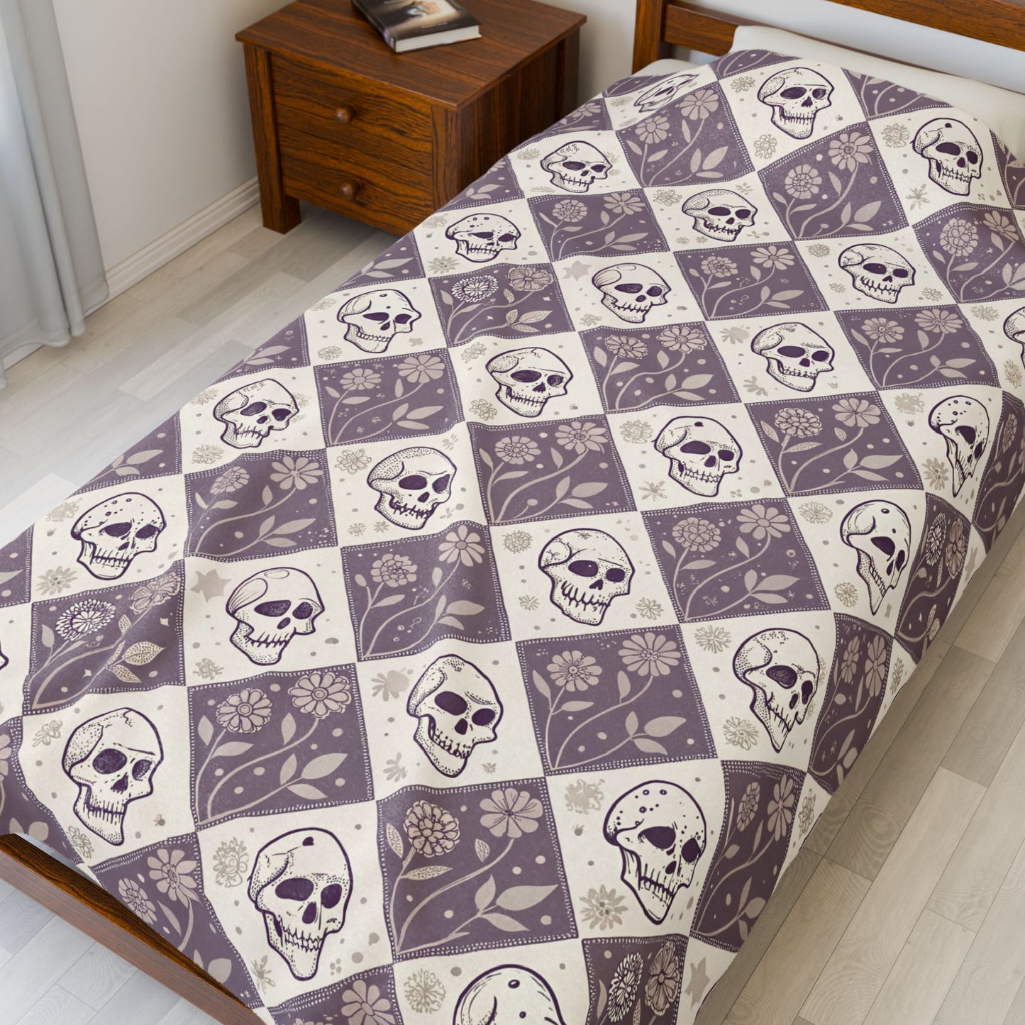 Skull Pattern Velveteen Blanket