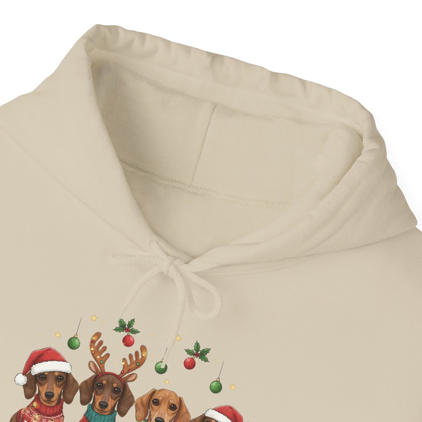 Christmas Puppies Hoodie — "Merry Christmas" Dachshund Santa Sweatshirt