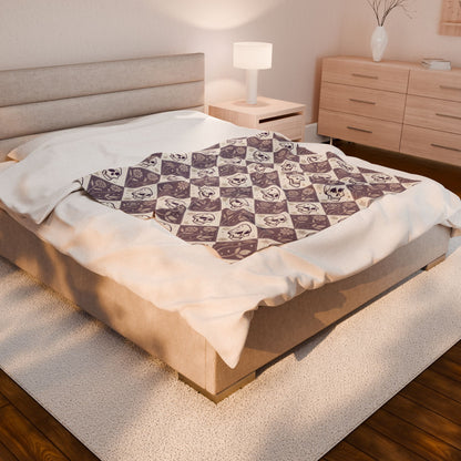Skull Pattern Velveteen Blanket