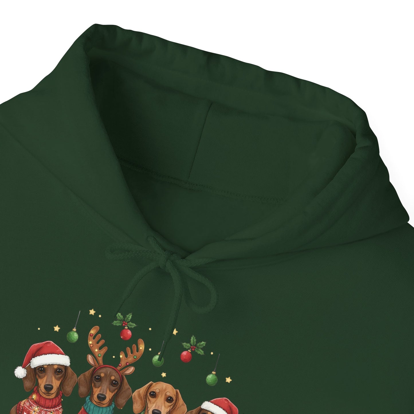 Christmas Puppies Hoodie — "Merry Christmas" Dachshund Santa Sweatshirt