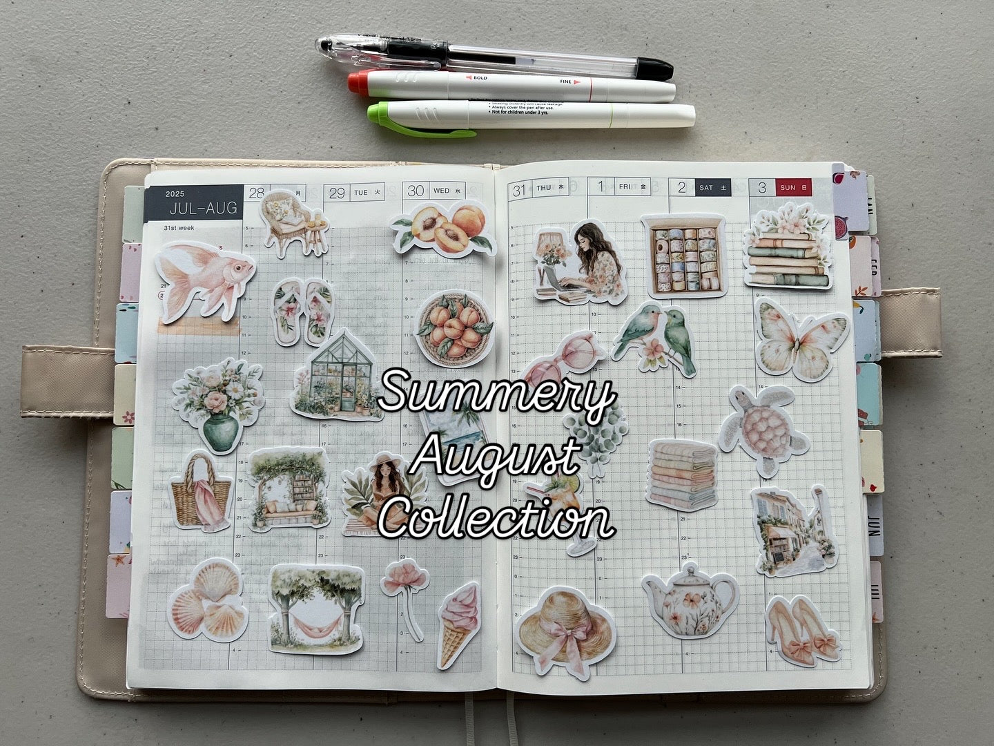 Summery August Sticker Collection