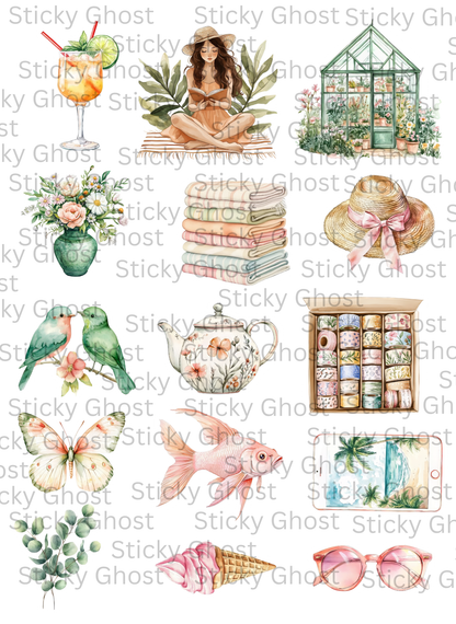 Summery August Sticker Collection