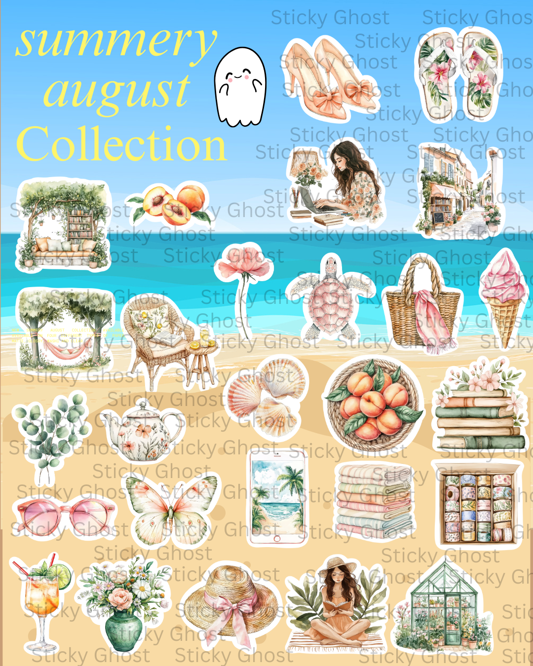 Summery August Sticker Collection